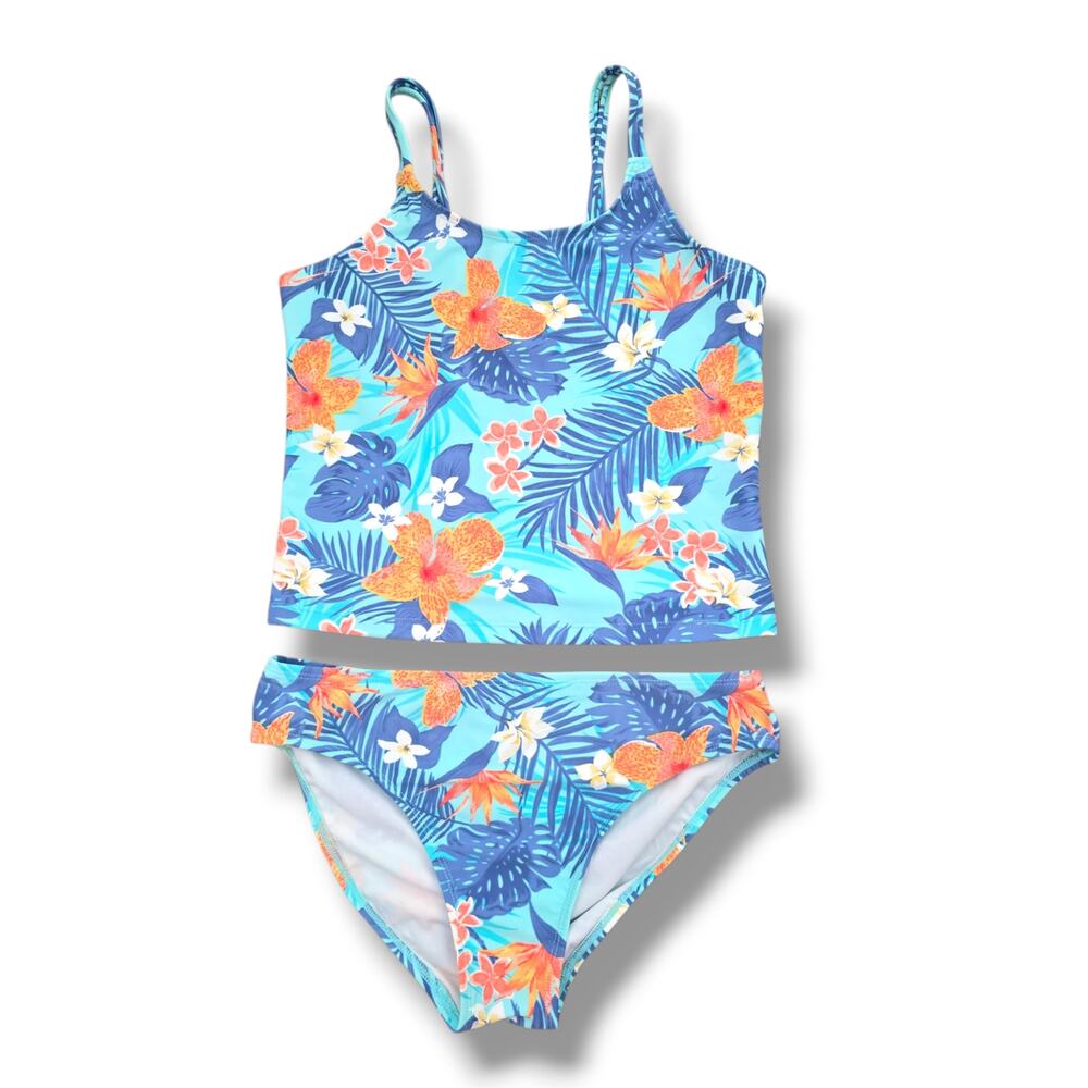 The Children's Place Girls 2-Piece Tankini Swimsuit Size XL 14 Tropical Floral